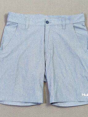 Huk Shorts Men's M Blue Beacon Performance Fishing Quick Dry Outdoor Casual
